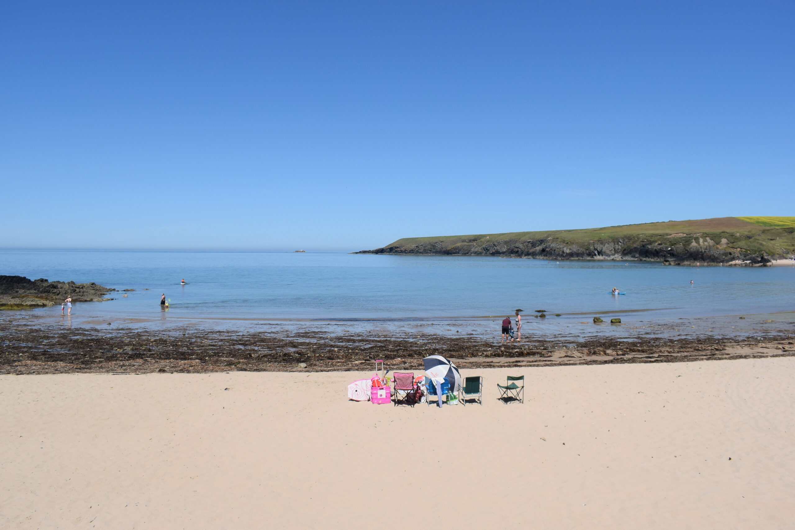 Porthor, known as the Whistling Sands, a family-friendly beach on the Llŷn Peninsula